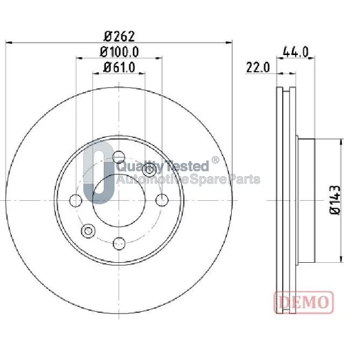 Brzdový kotúč JAPANPARTS DI0709JM