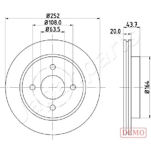 Brzdový kotúč JAPANPARTS DP-0308C