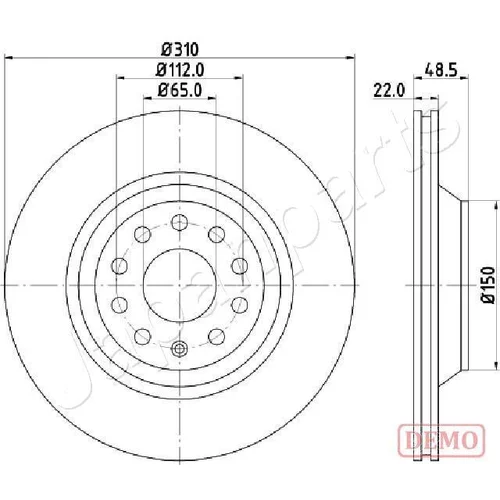 Brzdový kotúč JAPANPARTS DP-0903C
