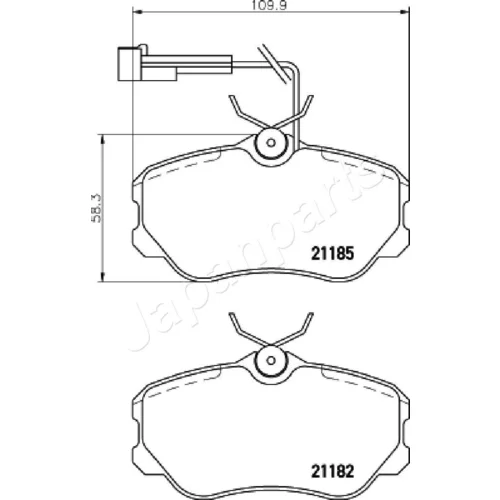 Sada brzdových platničiek kotúčovej brzdy PA-0218AF /Japanparts/ - obr. 1