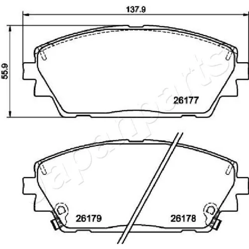 Sada brzdových platničiek kotúčovej brzdy PA-3002AF /Japanparts/ - obr. 1