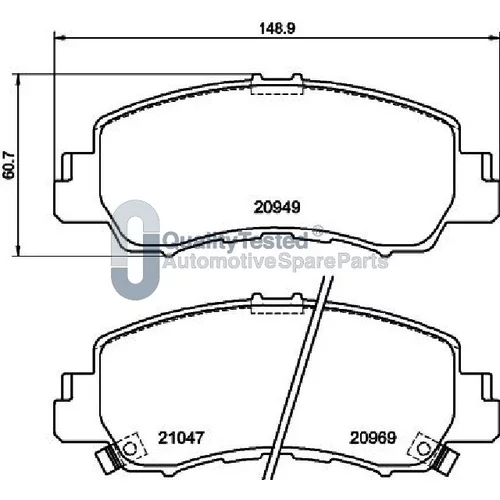Sada brzdových platničiek kotúčovej brzdy PA533JM /Japanparts/ - obr. 1