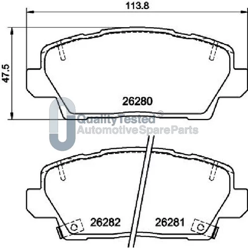 Sada brzdových platničiek kotúčovej brzdy PAK37JM /Japanparts/ - obr. 1