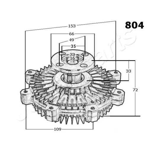 Spojka ventilátora chladenia VC-804 /Japanparts/ - obr. 2