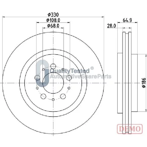 Brzdový kotúč JAPANPARTS DP0322JM