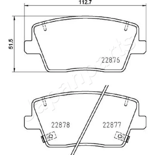 Sada brzdových platničiek kotúčovej brzdy PP-H12AF /Japanparts/ - obr. 1