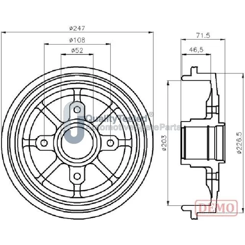 Brzdový bubon JAPANPARTS TA0610JM