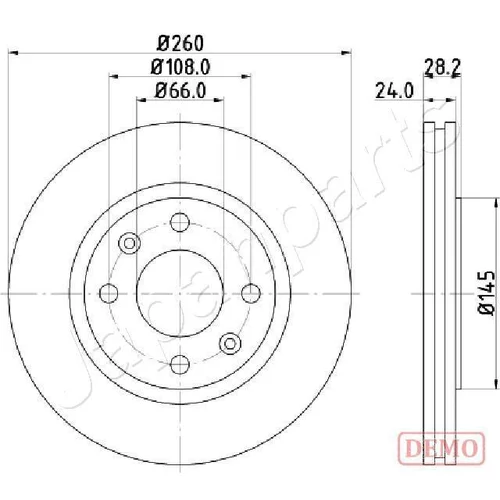 Brzdový kotúč JAPANPARTS DI-0632C
