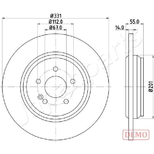 Brzdový kotúč JAPANPARTS DP-0523C