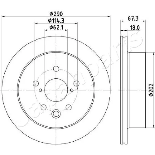 Brzdový kotúč DP-257C /Japanparts/ - obr. 1