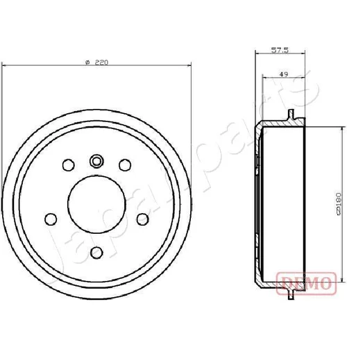 Brzdový bubon JAPANPARTS TA-0500C