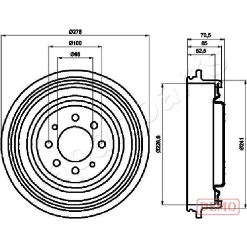 Brzdový bubon JAPANPARTS TA-0703C