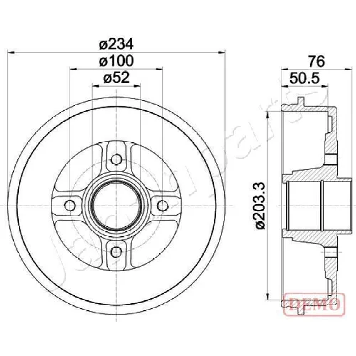 Brzdový bubon TA-0704C /Japanparts/