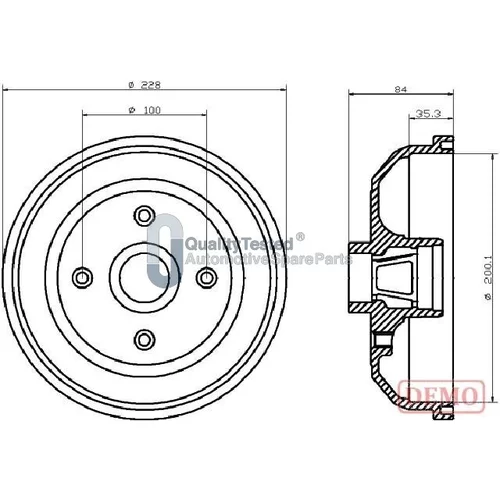 Brzdový bubon JAPANPARTS TA0406JM