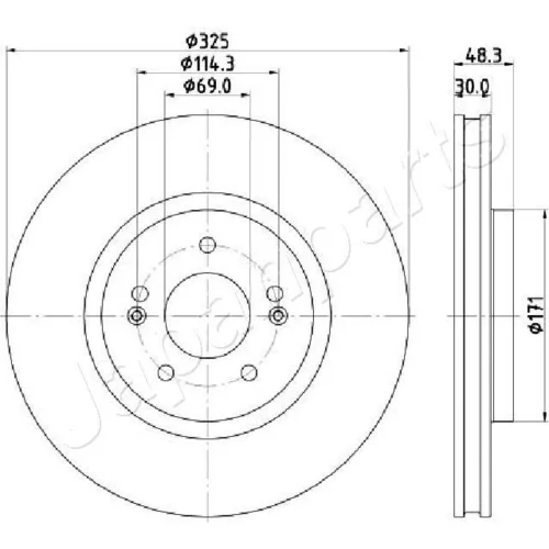Brzdový kotúč DI-H34C /Japanparts/ - obr. 1