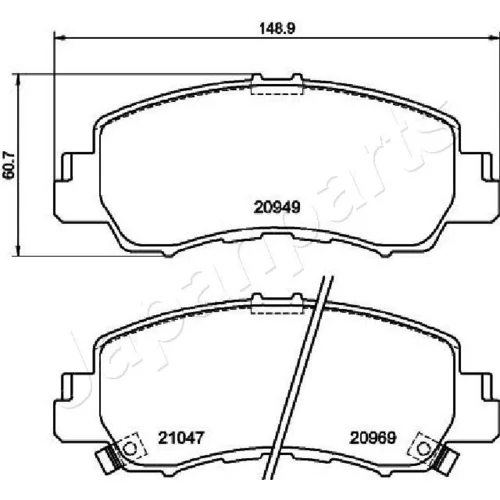 Sada brzdových platničiek kotúčovej brzdy PA-533AF /Japanparts/ - obr. 1
