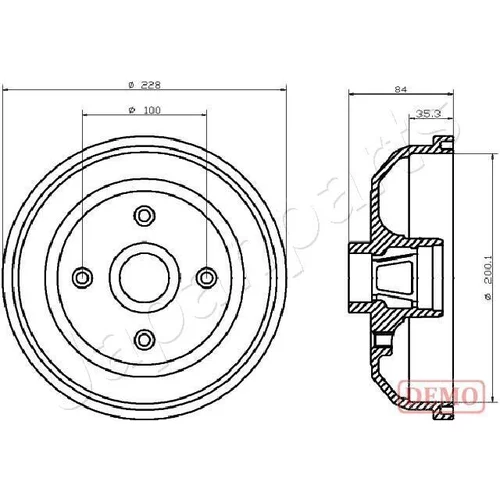 Brzdový bubon JAPANPARTS TA-0406C