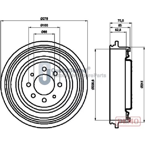 Brzdový bubon JAPANPARTS TA0703JM