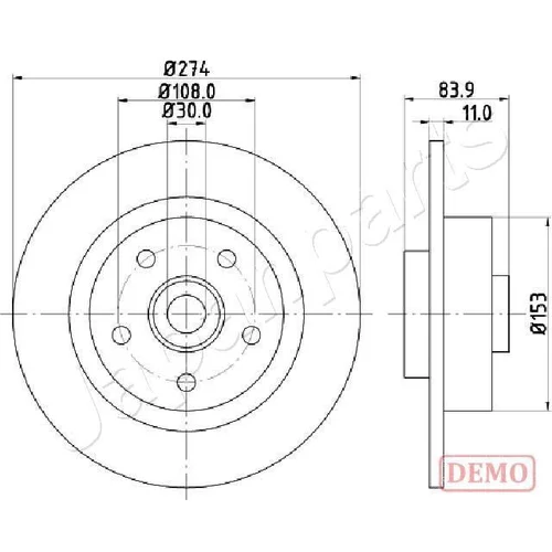 Brzdový kotúč JAPANPARTS DP-0704C
