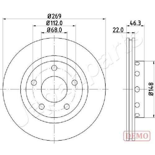 Brzdový kotúč JAPANPARTS DP-0913C