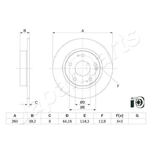 Brzdový kotúč DP-428C /Japanparts/ - obr. 1
