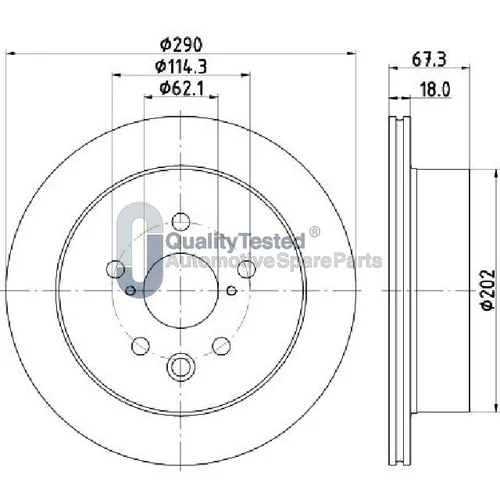 Brzdový kotúč DP257JM /Japanparts/ - obr. 1
