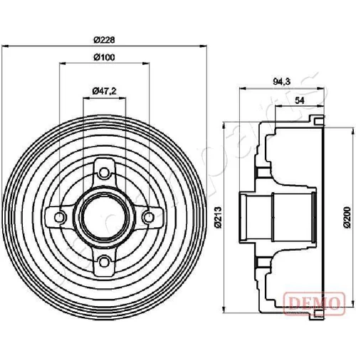 Brzdový bubon JAPANPARTS TA-0412C