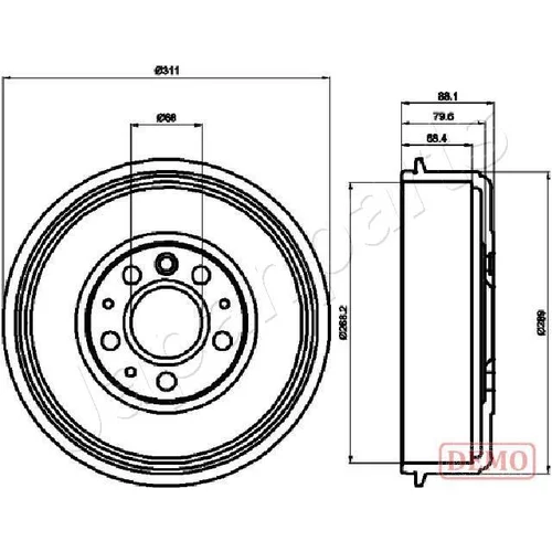 Brzdový bubon JAPANPARTS TA-0914C