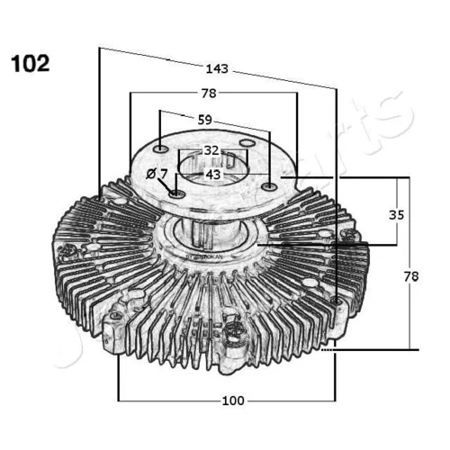 Spojka ventilátora chladenia VC-102 /Japanparts/ - obr. 2