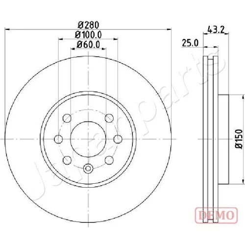 Brzdový kotúč DI-042C /Japanparts/ - obr. 1