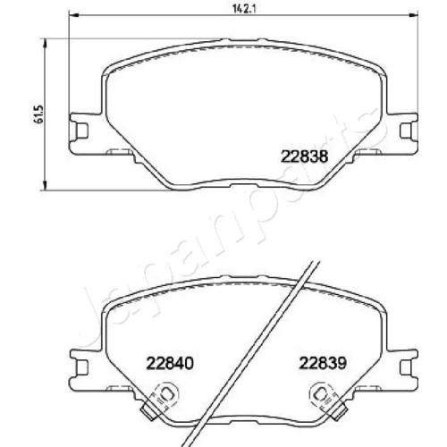 Sada brzdových platničiek kotúčovej brzdy PA-0417AF /Japanparts/ - obr. 1