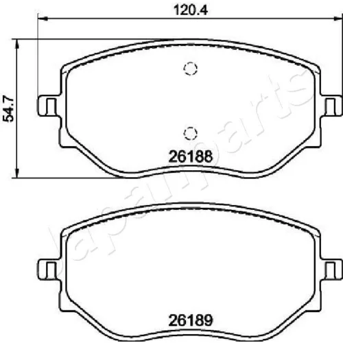 Sada brzdových platničiek kotúčovej brzdy JAPANPARTS PA-0550AF