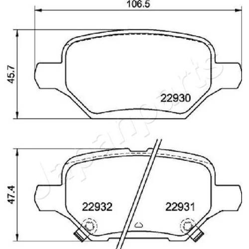 Sada brzdových platničiek kotúčovej brzdy PP-0405AF /Japanparts/ - obr. 1