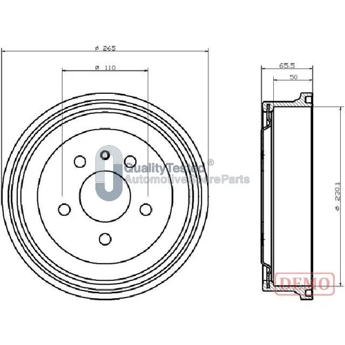 Brzdový bubon JAPANPARTS TA0413JM