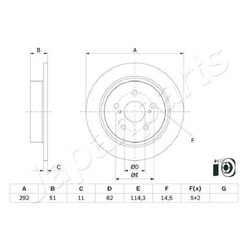 Brzdový kotúč DP-272C /Japanparts/ - obr. 1