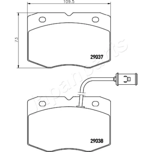 Sada brzdových platničiek kotúčovej brzdy PA-0234AF /Japanparts/ - obr. 1