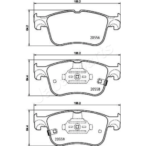 Sada brzdových platničiek kotúčovej brzdy PA-0354AF /Japanparts/ - obr. 1