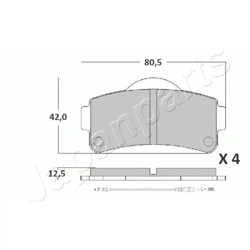 Sada brzdových platničiek kotúčovej brzdy PA-MC01 /Japanparts/ - obr. 1
