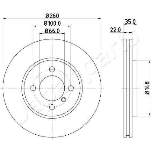 Brzdový kotúč DI-0158 /Japanparts/
