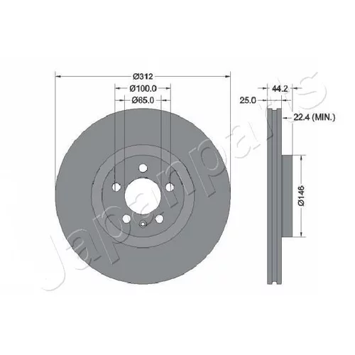 Brzdový kotúč DI-0962C /Japanparts/ - obr. 1
