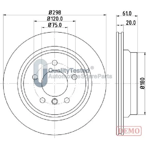 Brzdový kotúč JAPANPARTS DP0122JM