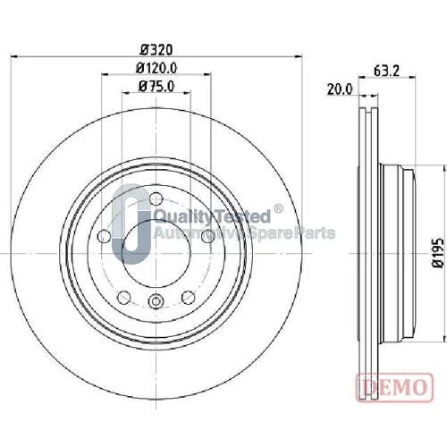 Brzdový kotúč JAPANPARTS DP0125JM