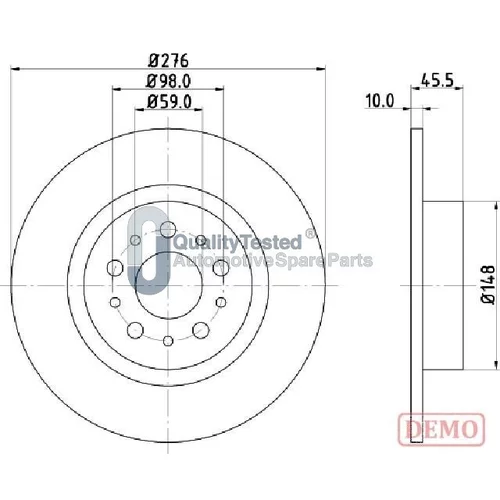 Brzdový kotúč JAPANPARTS DP0203JM