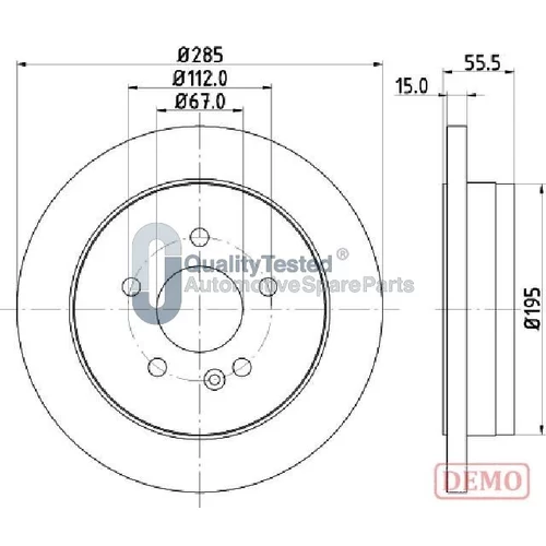 Brzdový kotúč JAPANPARTS DP0522JM