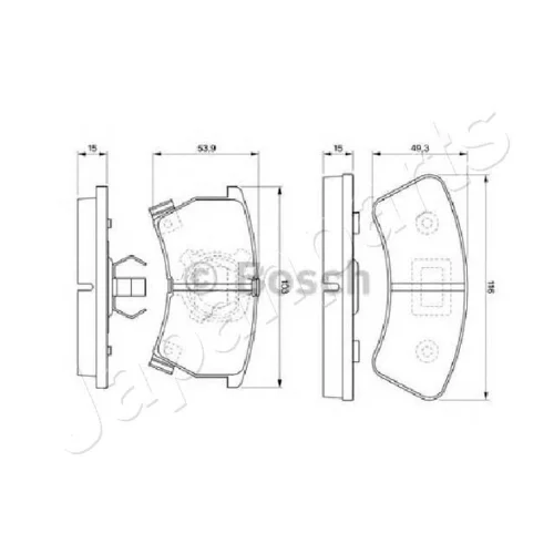 Sada brzdových platničiek kotúčovej brzdy PA-3003AF /Japanparts/ - obr. 1