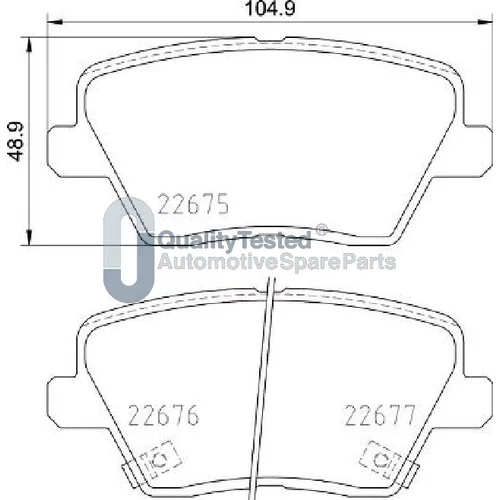 Sada brzdových platničiek kotúčovej brzdy PPK15JM /Japanparts/ - obr. 1