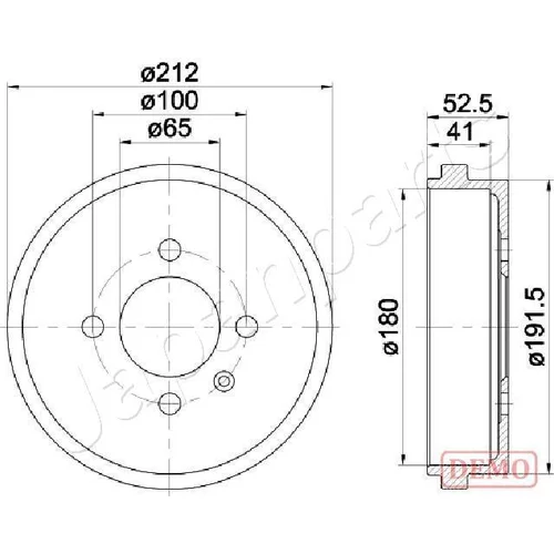 Brzdový bubon JAPANPARTS TA-0912C