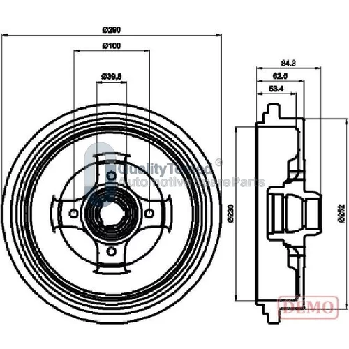 Brzdový bubon JAPANPARTS TA0913JM
