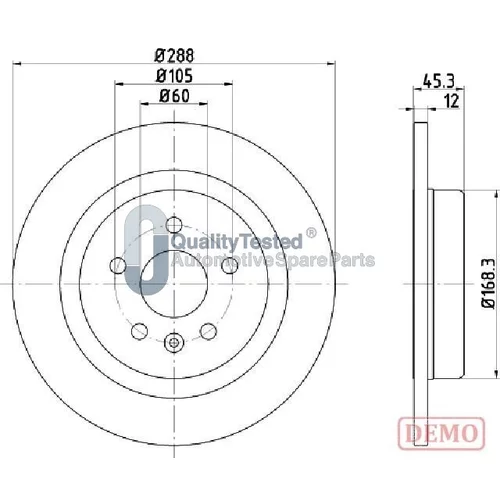 Brzdový kotúč JAPANPARTS DP0404JM