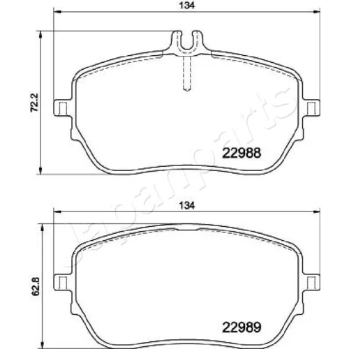 Sada brzdových platničiek kotúčovej brzdy PA-0549AF /Japanparts/ - obr. 1